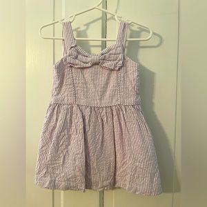 RuffleButts, Purple/White Seersucker Dress with Bow detail. Size 18-24 Months.